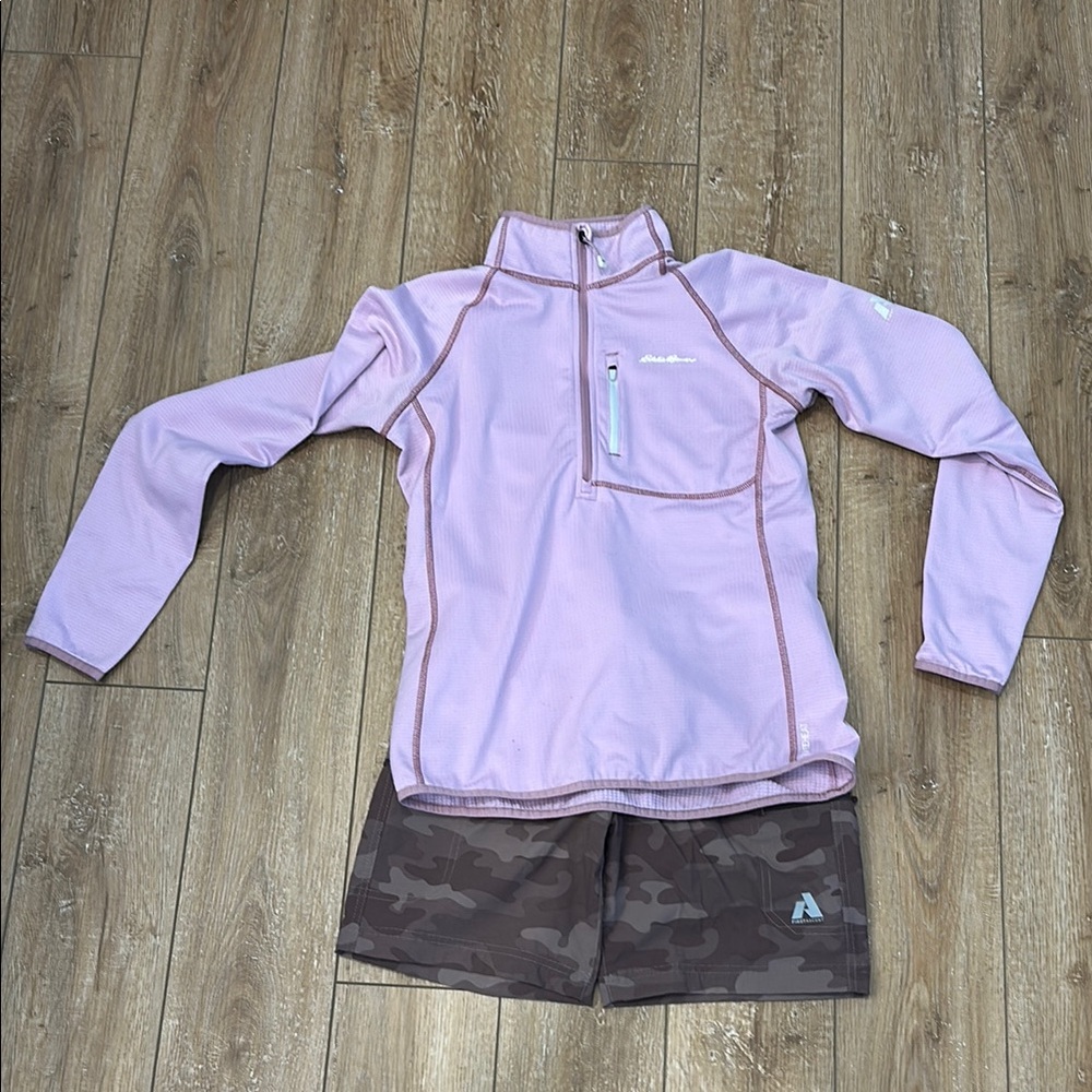 Eddie Bauer Lavender Pink Quarter-Zip Pullover Size S